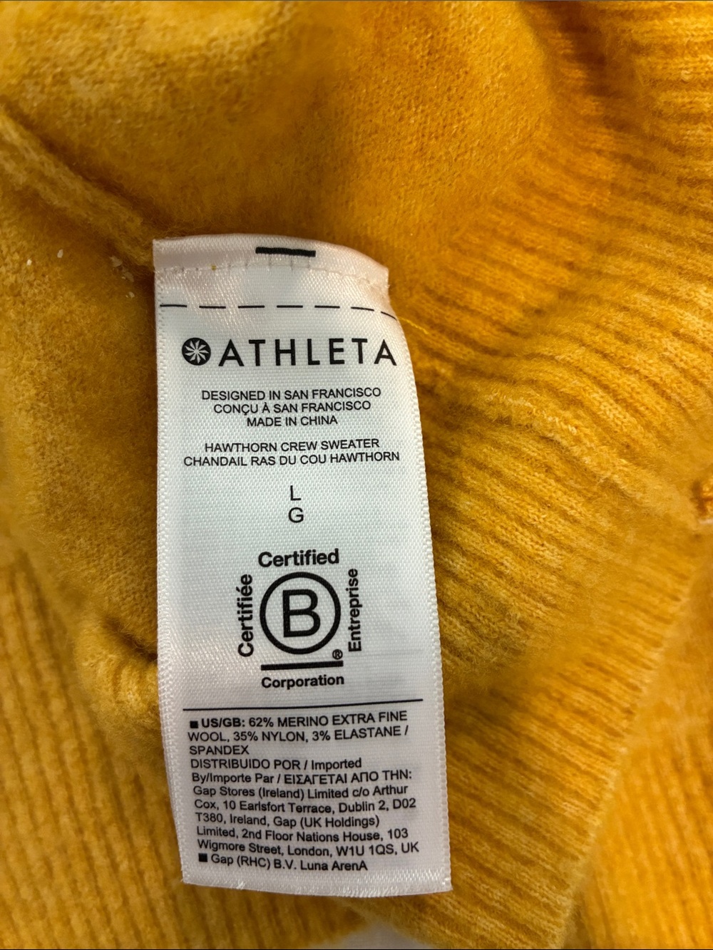 Athleta—Women's Cozy Crewneck Sweater - Mustard Yellow - Picture 4 of 4